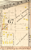Pre-Industrial Parcels (1900 Plat Map) The Ames, Hague, and West Avenue tract prior to Taylor factory construction, largely divided into residential parcels.