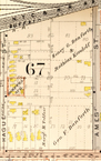 Pre-Development Parcels (1900 Plat Map) The block between Ames, Hague, West Ave, and the railroad before industrial construction, largely divided into residential tracts.