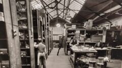 Parts Room and Workbenches Ames Street plant, ca. 1930s