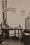 Taylor Bros. Co. Exposition Demonstration (ca. 1890s) Live clinical thermometer glass-working booth featuring tube-seasoning exhibit and display tower. (Original Scan).