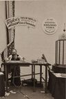 Taylor Bros. Co. Exposition Demonstration (ca. 1890s) Live clinical thermometer glass-working booth featuring a tube-seasoning exhibit and display tower. (Restored preview; see original scan).
