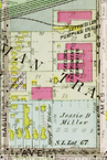 Initial Plant Footprint (1910 Plat Map) Taylor Instrument Companies' early manufacturing facility featuring the distinctive comb-tooth factory wings along Ames Street.