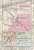 Peak Industrial Expansion (1935 Plat Map) Full industrial campus buildout including plant additions, railway siding, and the Taylor Athletic Field along West Avenue.
